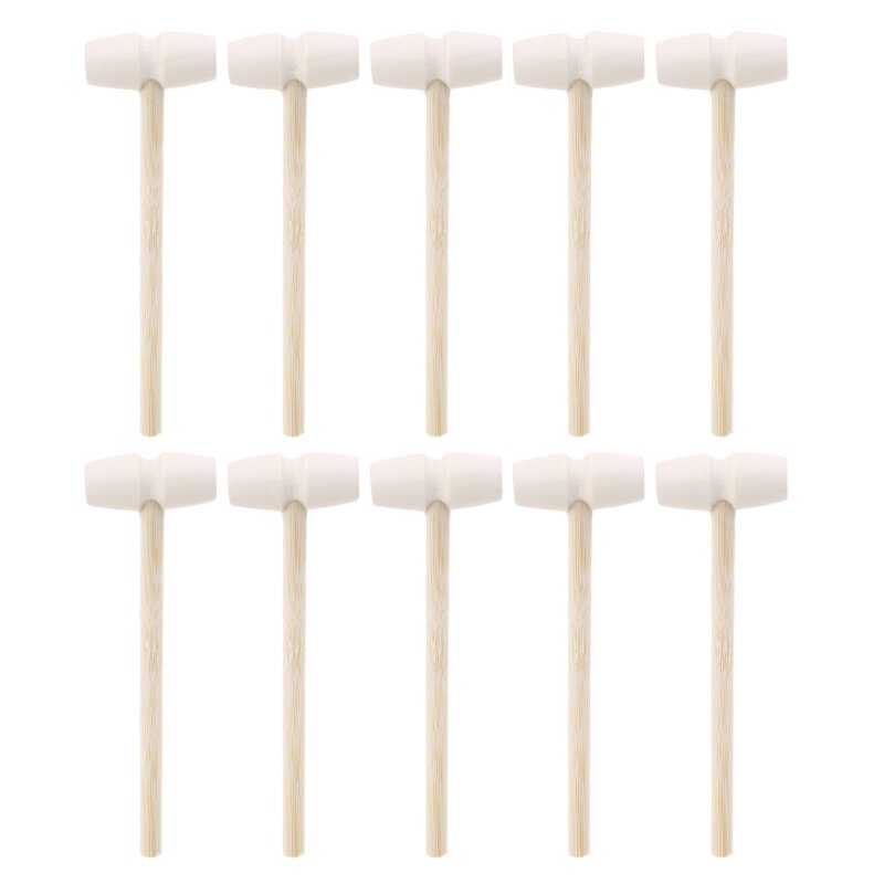 10 Stck Holz Hämmer Spielzeug für Schokolade Zerbrechliche Herz Mini Hammer Hammer für Schokolade Zerschlagen-in der lage Herz Glatte Oberfläche: 10 eben Köpfe