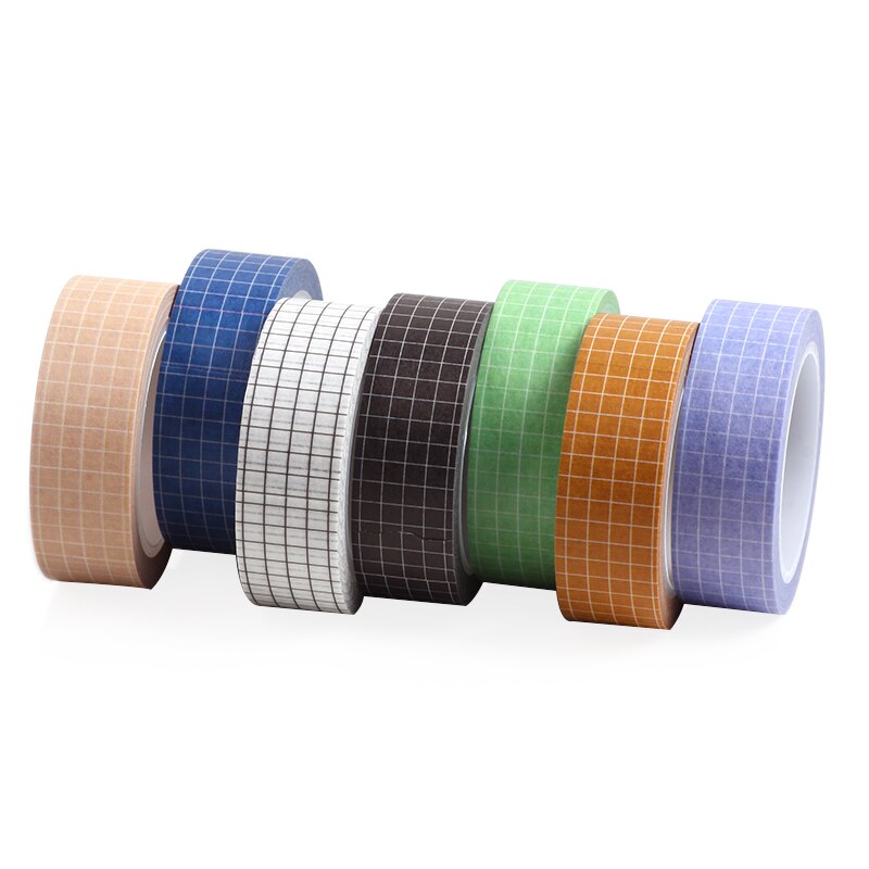 Black and White Grid Washi Tape Japanese Paper DIY Planner Masking Tape Adhesive Tapes Stickers Decorative Stationery Tapes 10M