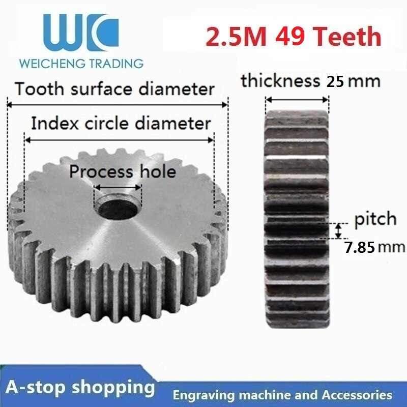 External Side Tooth Gear Rack 2.5M 49 Teeth gear rack 49t spur gear precision 45... – Grandado