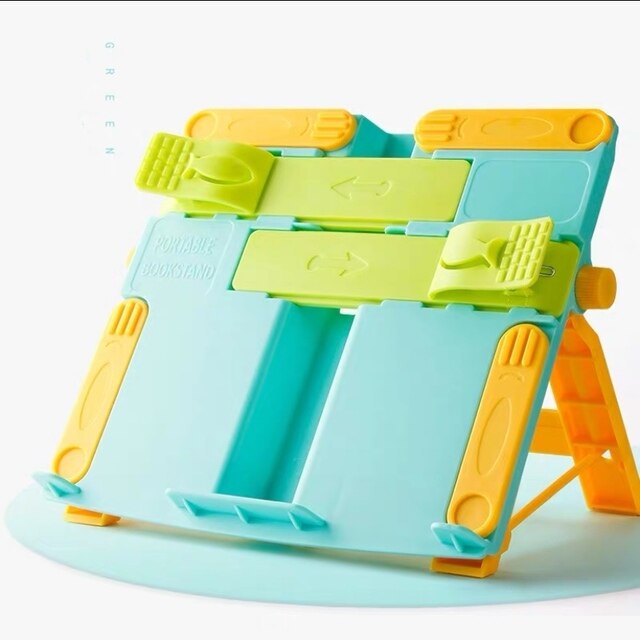 Multicolor Boek Standhouder Draagbare Opvouwbare Boekensteun Bookstand Lezen Ondersteuning Student Kinderen Schrijven Beugel Office Tools: green