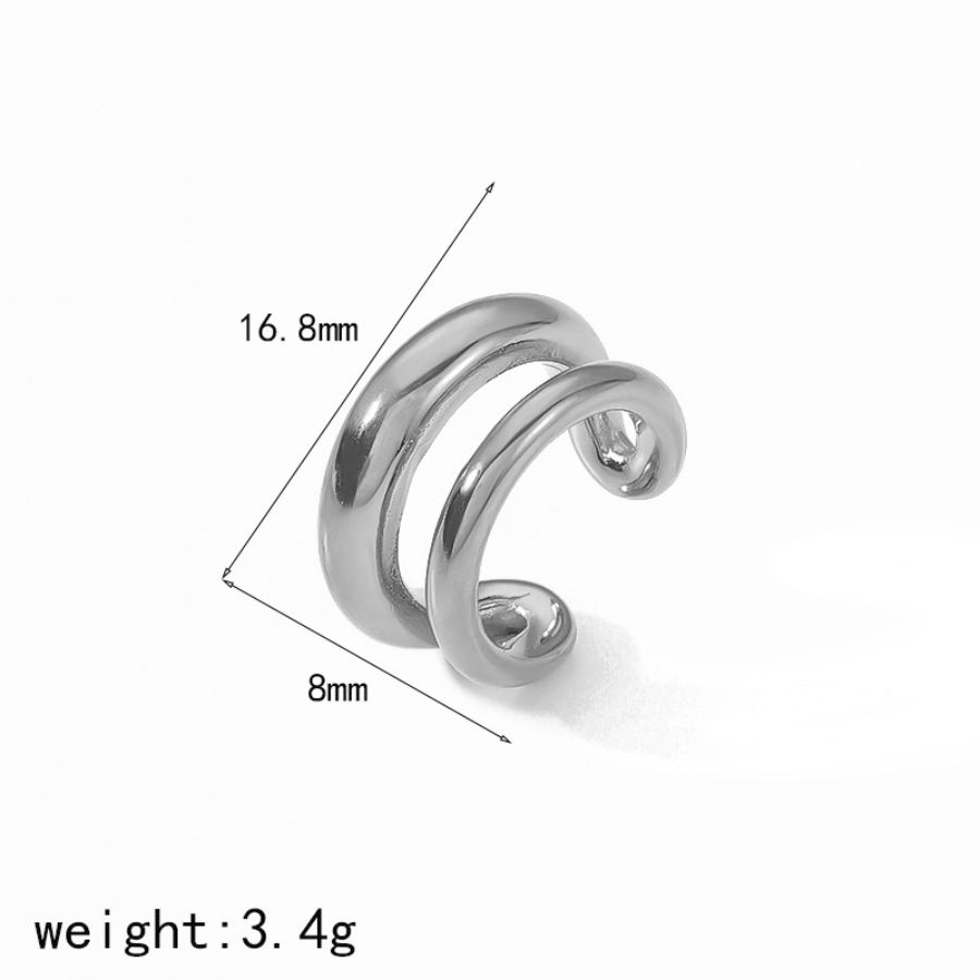 18K Gold Color Stainless Steel Multilayer Ear Clip Waterproof Metal Unique Trendy Women: ROSE GOLD COLOR