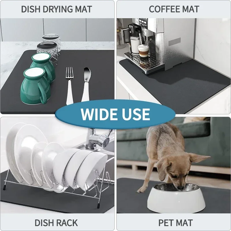 Küchen teppich Abtropffläche Super saugfähige Kieselgur matt zum Trocknen Geschirr rutsch feste Arbeits platte Schutz Schlecht Teppich Alf ombra Anala