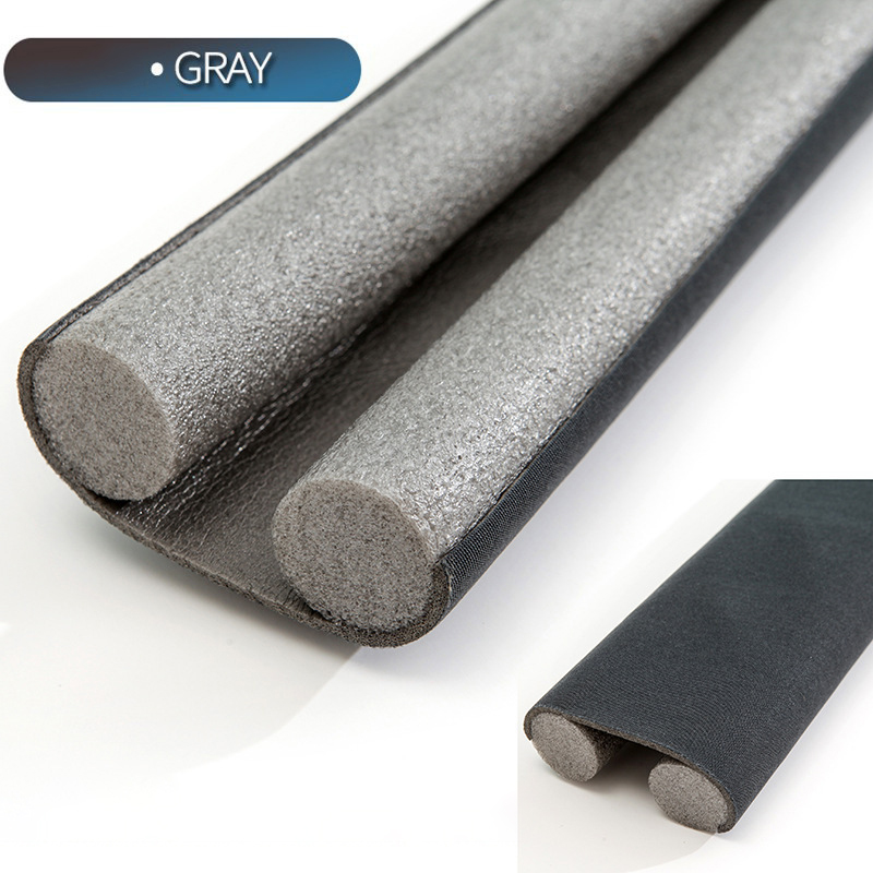 Tapón de tira de sellado inferior de puerta Flexible, protector de burlete para puerta, bloqueador de polvo y viento, tapón sellador, sello de puerta, superventas: Gris claro