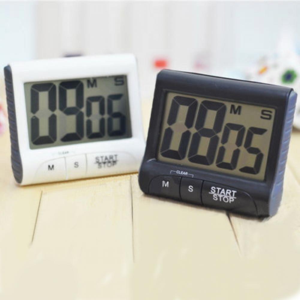 Large LCD Digital Screen Kitchen Timer Bell Count-Down Back Stand Clock Loud Alarm