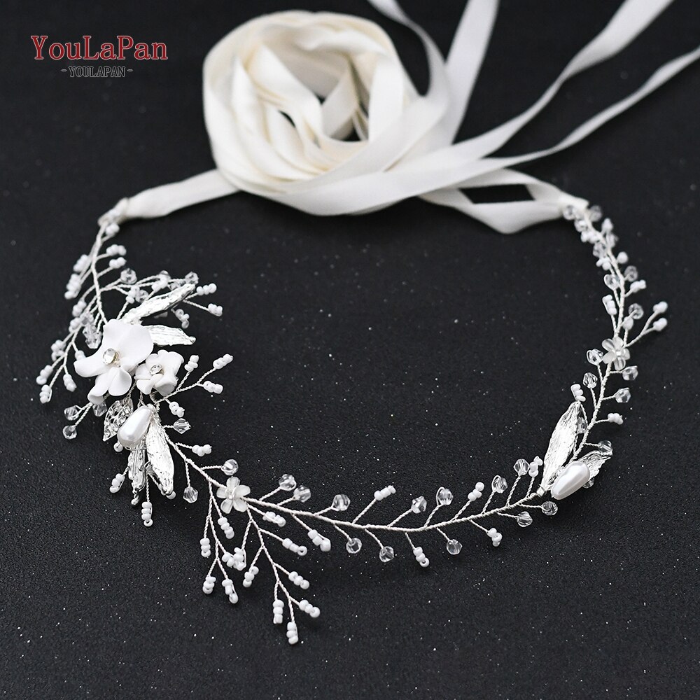 Youlapan SH344 Prachtige Bridal Riem Crystal Wedding Bridal Riemen En Sjerpen Met Lint Voor Bruidsjurk Jurk Riem Bloem Riem