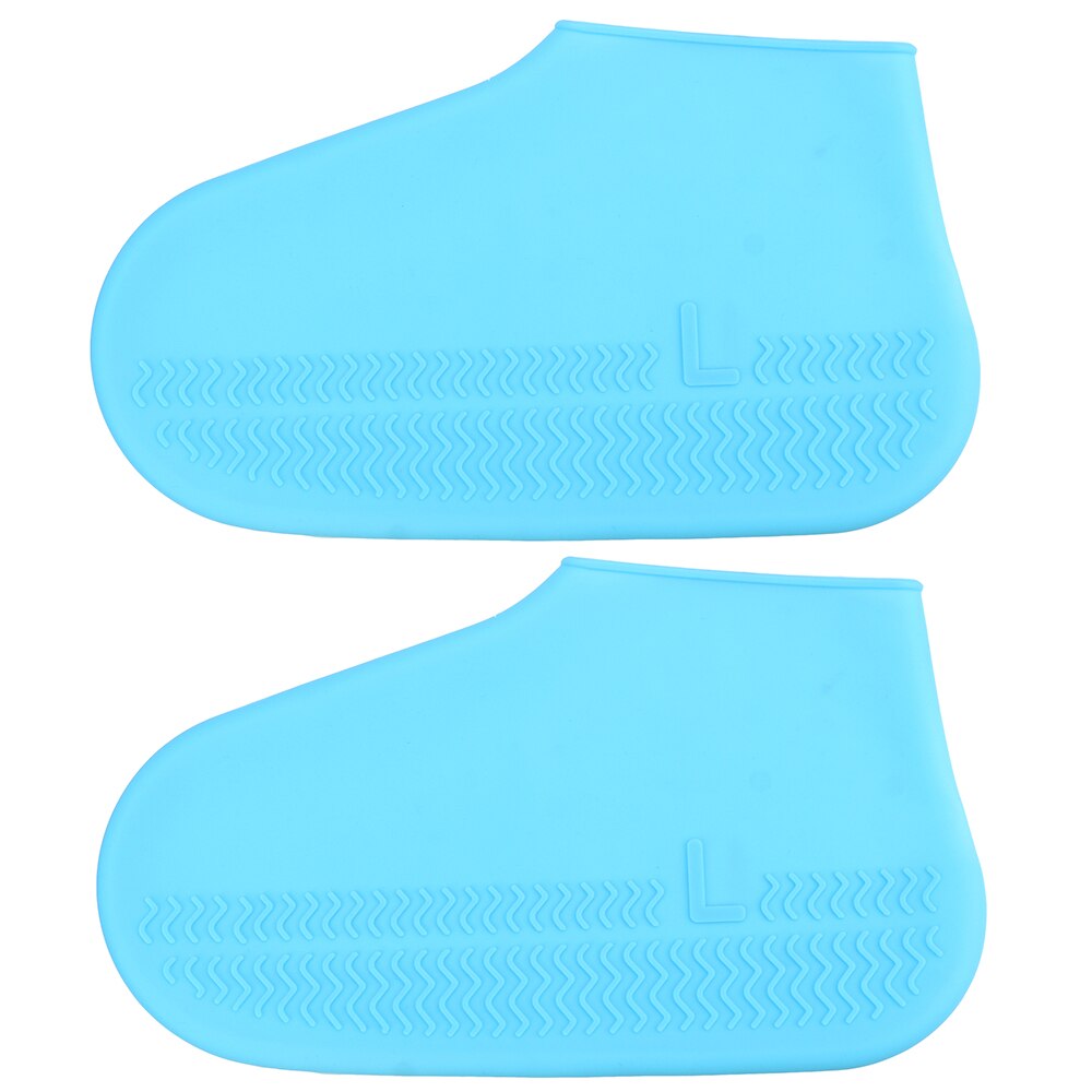 Rubberen Overschoenen Siliconen Regen Schoenen Laarzen Dekken Herbruikbare Waterdicht Antislip S/M/L 1 Paar outdoor Camping: Blue L