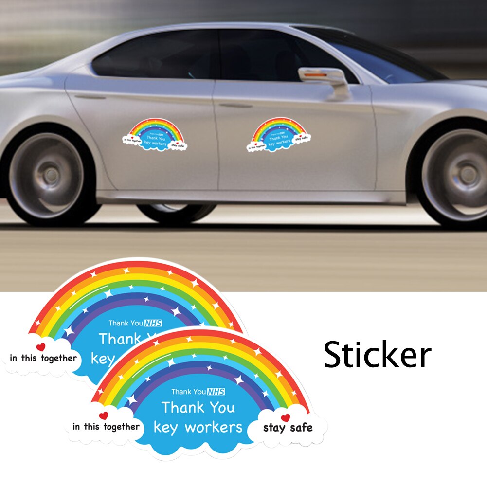 Vinyl Stickers Rainbow Waterproof Anti-fading Stickers For Window Car Taxi Van Shop Notebook