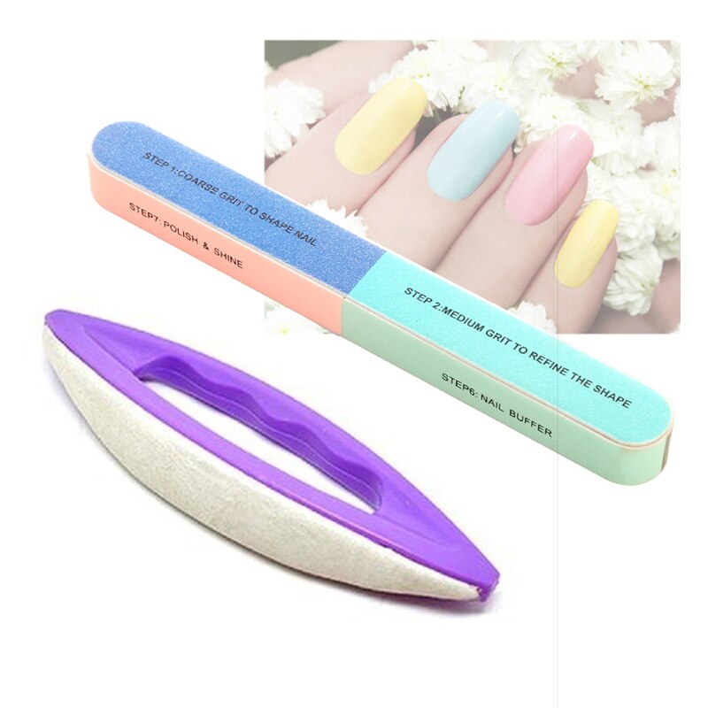 Sandpaper Nail Art File Nail Art Sanding Buffer Block Set Nail Files for UV Polish Pedicure Manicure Tools: 2pcs m268 m118