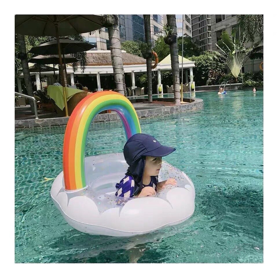 Thick sequined rainbow children's seat ring baby cute swimming ring baby armpit ring