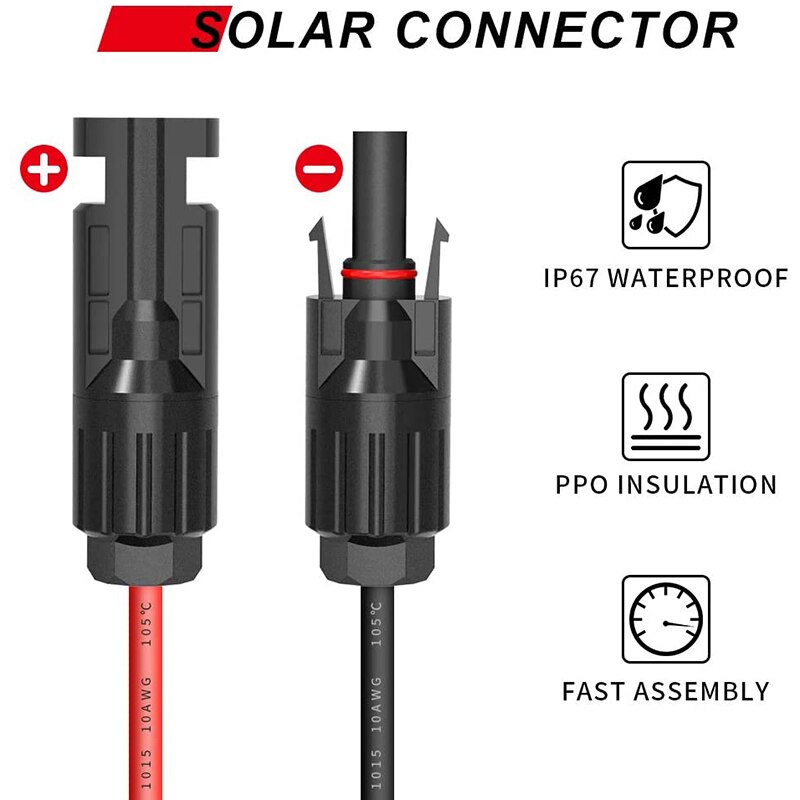10AWG Zonnepaneel Kabel Connector Kit, Compatibel Met MC4 Connector En Anderson Powerpole Poort, Solar Connectoren Kabel