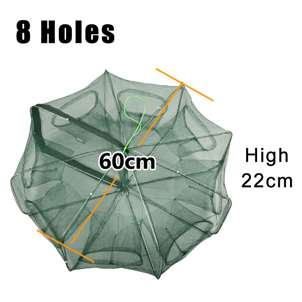 FishingLife 6/8/12/16Holes Folded Hexagon Fishing Shrimp Automatic Trap Fishing Net Fish Shrimp Minnow Crab Baits Cast Mesh Trap