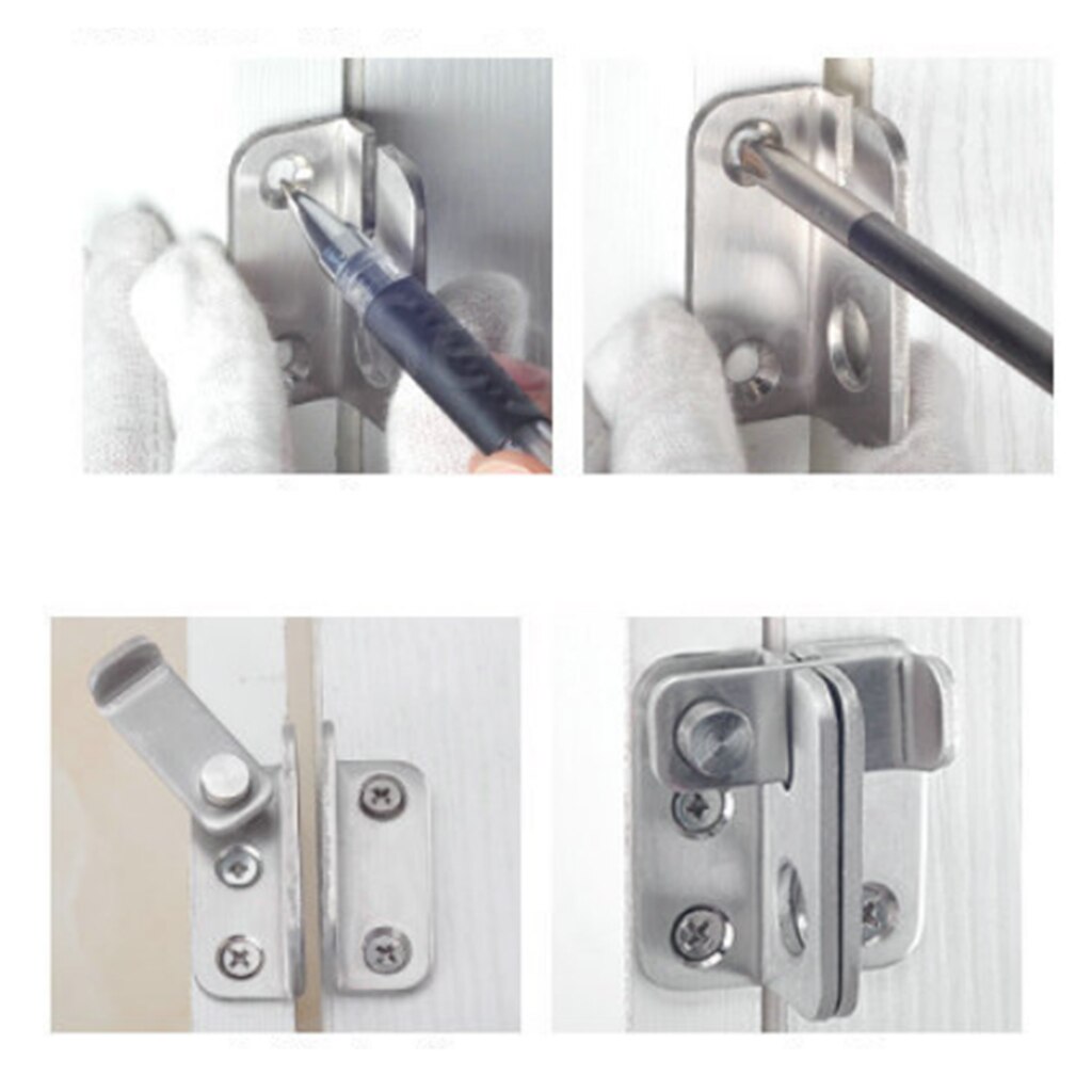 Stainless Steel Safety Hasp Door Lock for Bathroom Bedroom Door Catch Latch