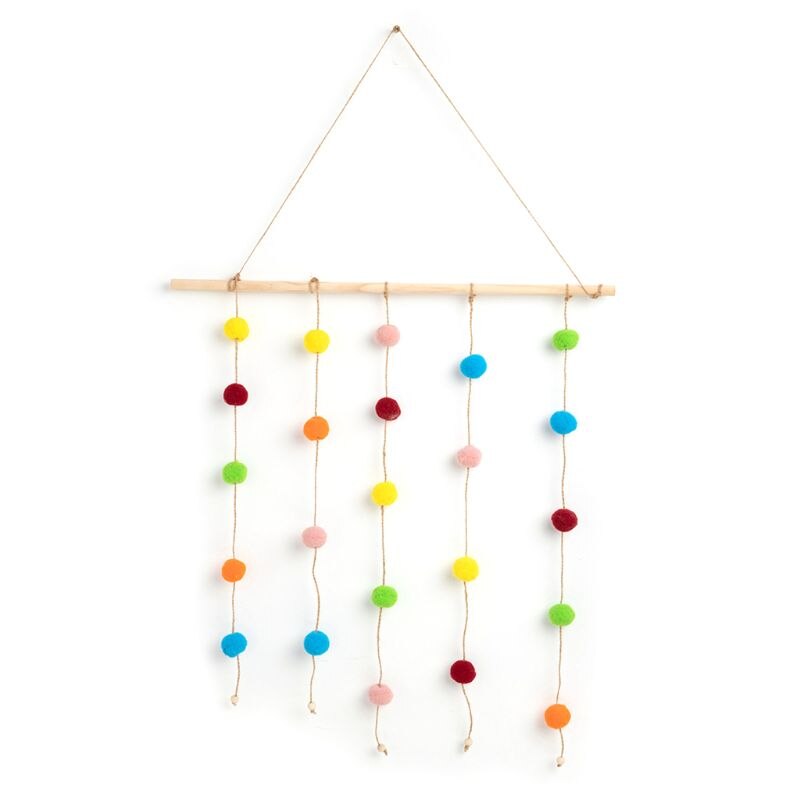 Trä vägghängande dekor regnbåge handgjorda konst ornament barn sovrum dekoration: Macaron