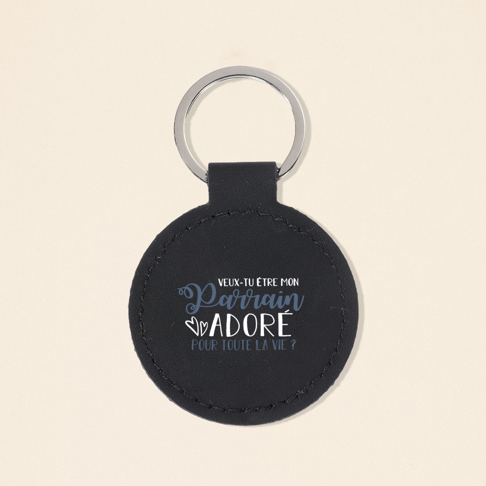 Ville du være min gudmor og gudfar nøglering vedhæng spørg marraine parrain anmodning læder kayring: Blomme