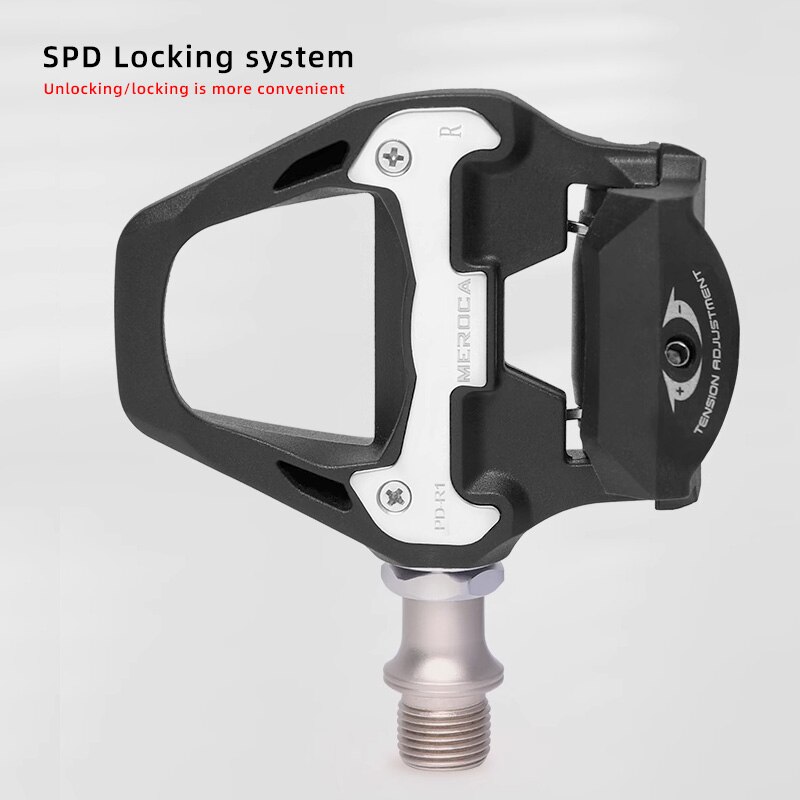 MEROCA Bike Lock Pedal Bicycle Self-Locking Pedal With Sealed Bearings Lock Piece For SPD System Road Bike Ultra-Light Pedal