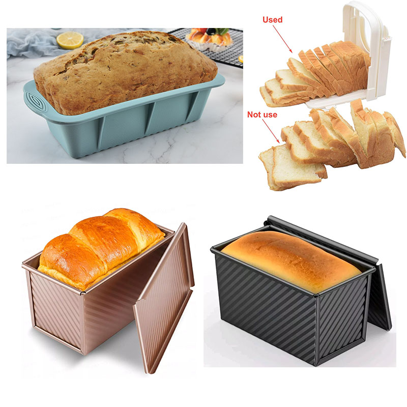 Kastenform aus Kohlenstoffstahl mit Deckel zum Backen von Brot, Sandwichform, rechteckige Toastform mit Anti-Kette, Küchen-Backwerkzeug