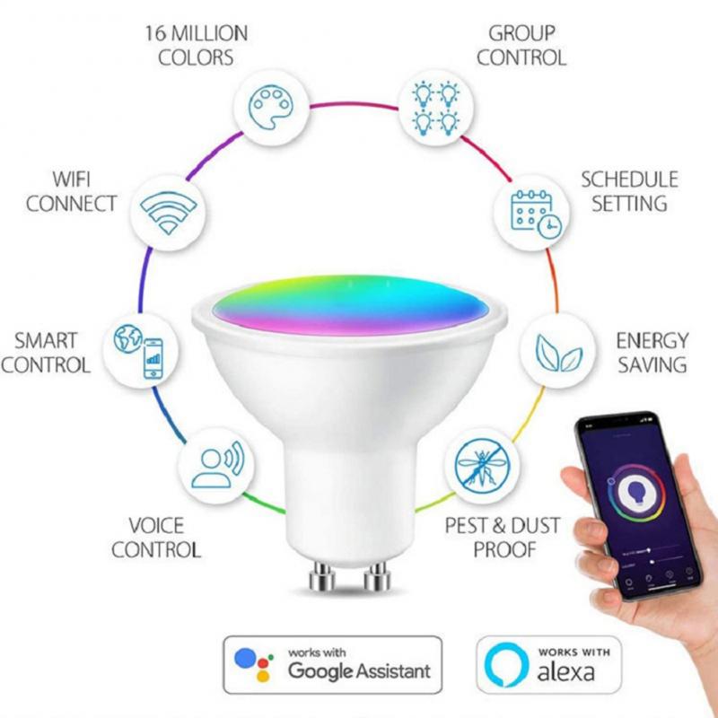 Wifi Slimme Lamp Led GU10 Spotlight 5W Rgbcw Cozylife App Dimbare Lamp Voice Control Via Alexa Google thuis Homekit