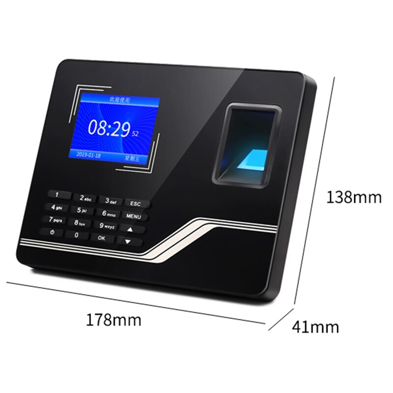 Attendance System Fingerprint TCPIP USB Password Access Control Office Employee Smart Clock Recorder Device Biometric Machine