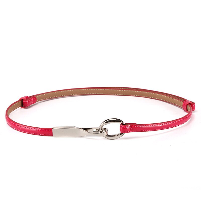 Dames meisjes tailleband tailleband kleurrijk imitatieleer smal dun skinny jurk riem zwart/geel/roze/rood: Roos