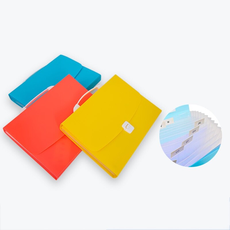 Mehrlagige, tragbare dokumentenmappe mit  a4 fächern, 13 , wasserdicht und mit 2 selbstklebenden registerkarten.