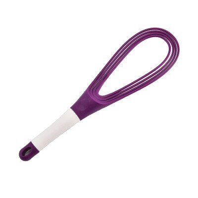 1 stk multifunksjon roterbar ballong og flatvisp eggevisper plast håndelte deigmikser eggemikser verktøy kjøkken gadget: Lilla