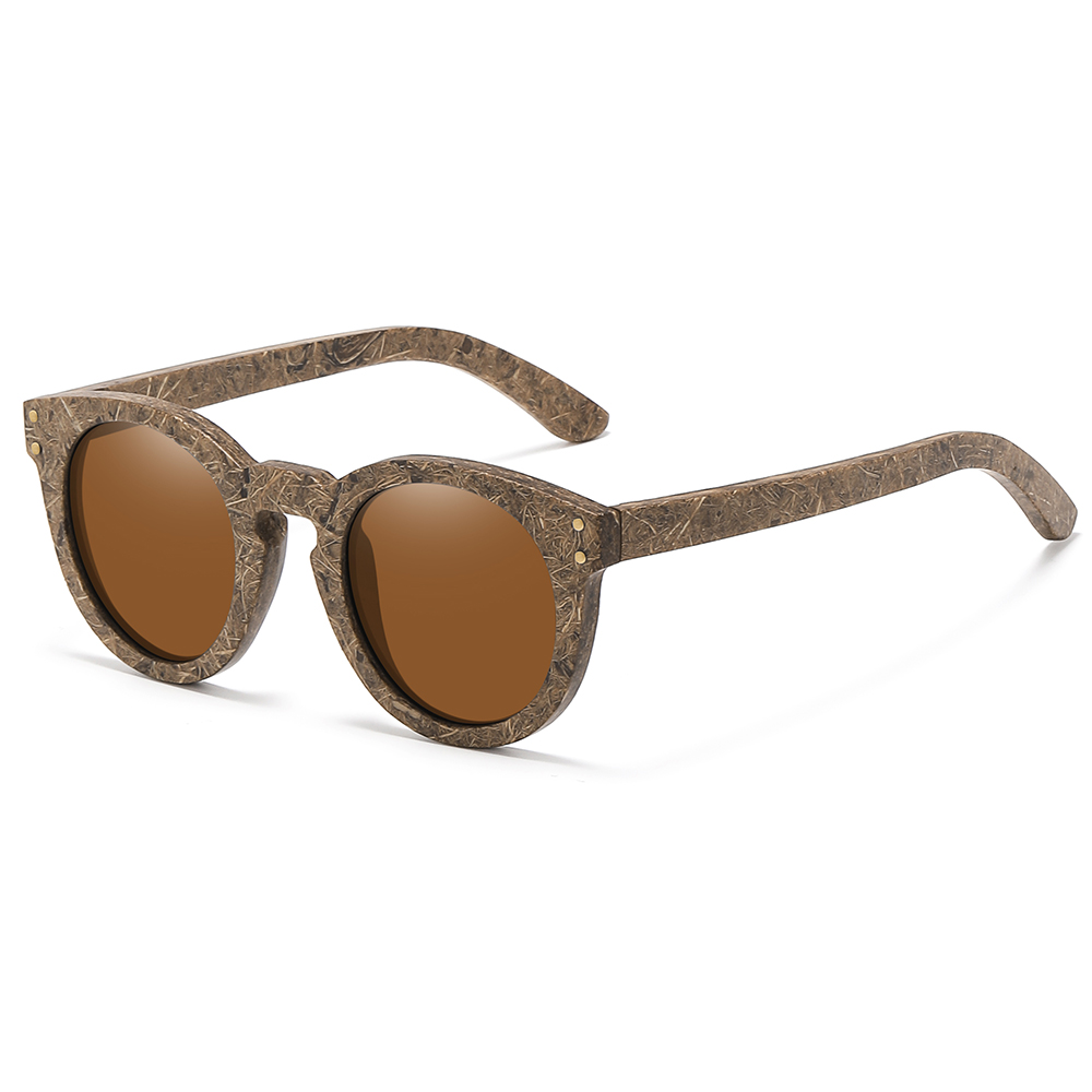 Kokosfaser-Sonnenbrille der GM. Umweltfreundliches neues Holz, polarisierter UV400-Schutz, natürliche Degradierungsbrille 8242: Kaffee