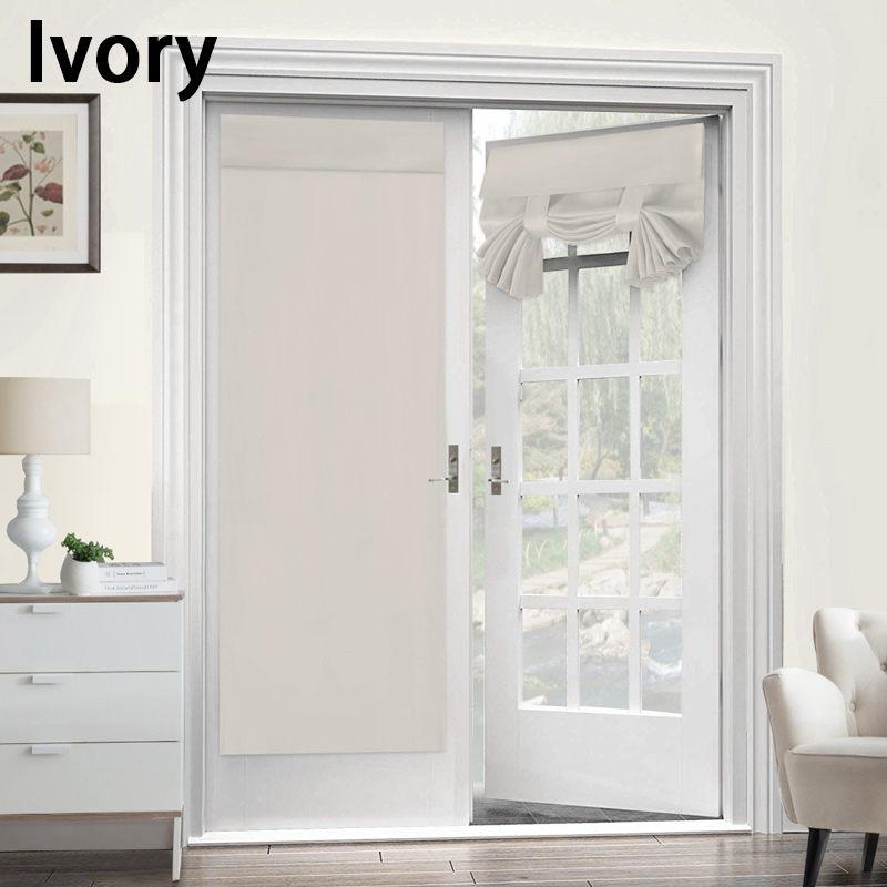 1 Panel Blackout Door Curtains Privacy French Door Curtain Shades Window Curtains Thermal Insulated 26 X 68 Inch Darkening Cur: Ya White
