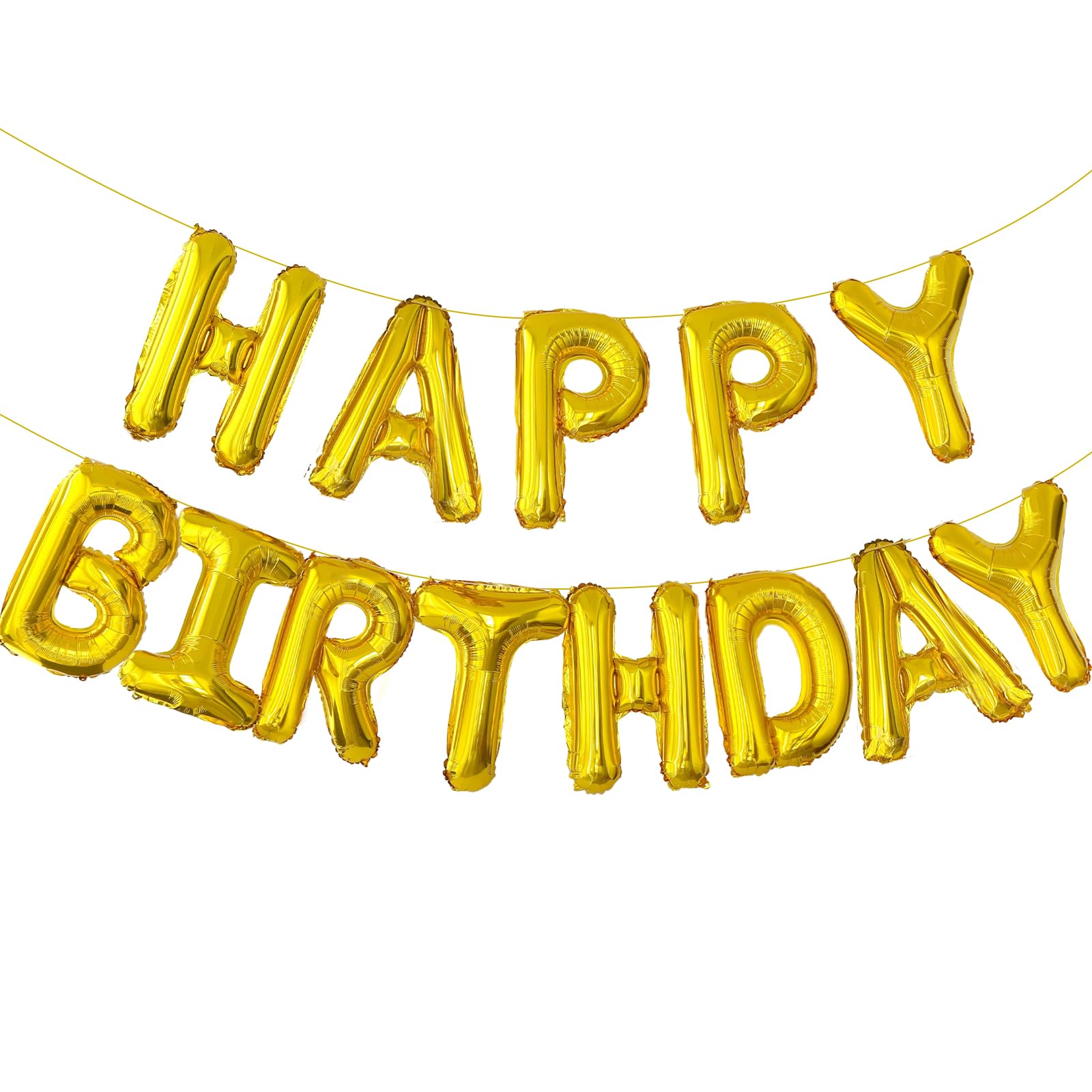 Gullblå bursdagsballong 16 cm foliebokstaver bursdagsskilt banner med bursdagsmotiv til jenter takrenne låve voksne bursdagsdekorasjon: laser