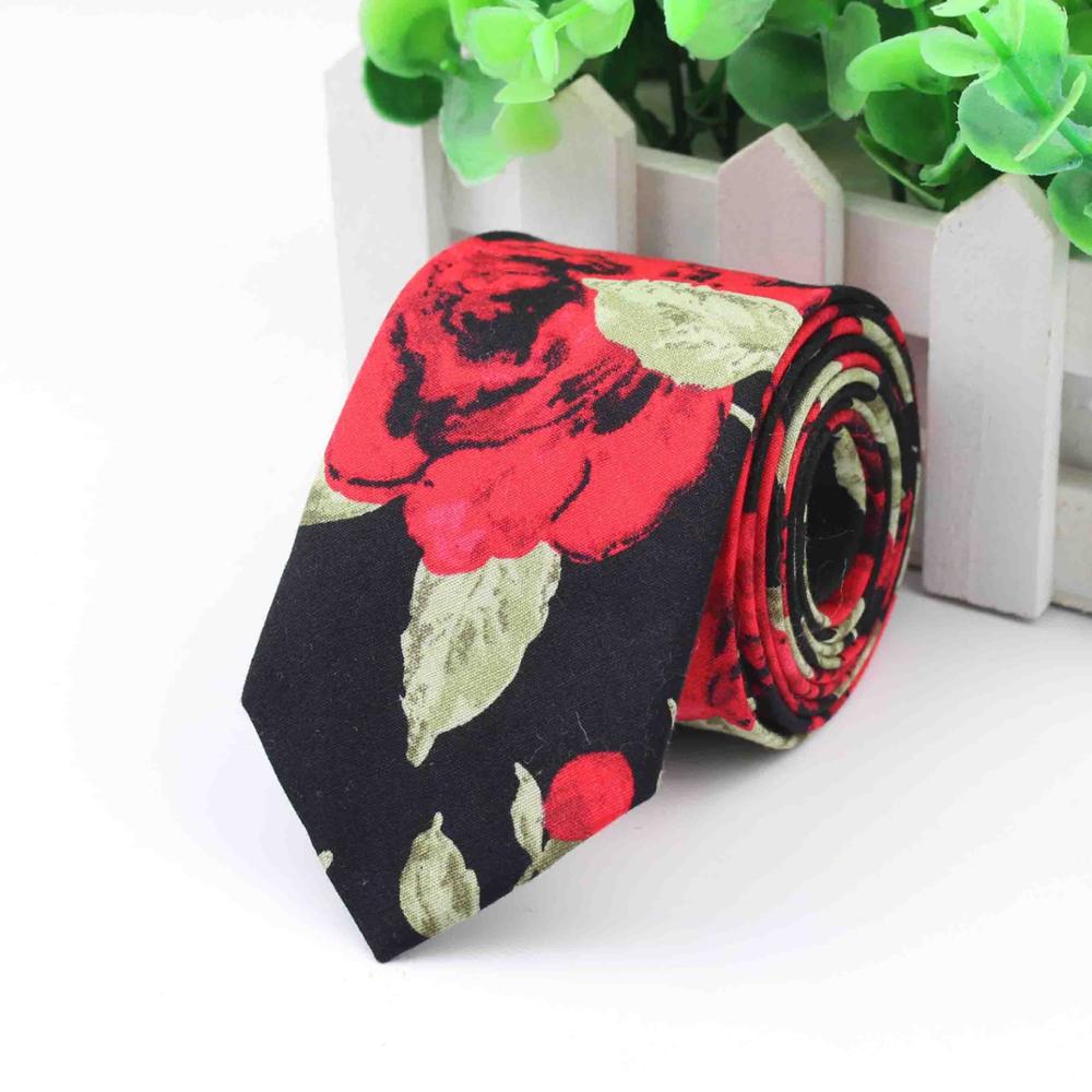 Bomull rose herre fargerike slips slips slips smal krysantemum slim mager cravate smale tykke slips 6cm: 19