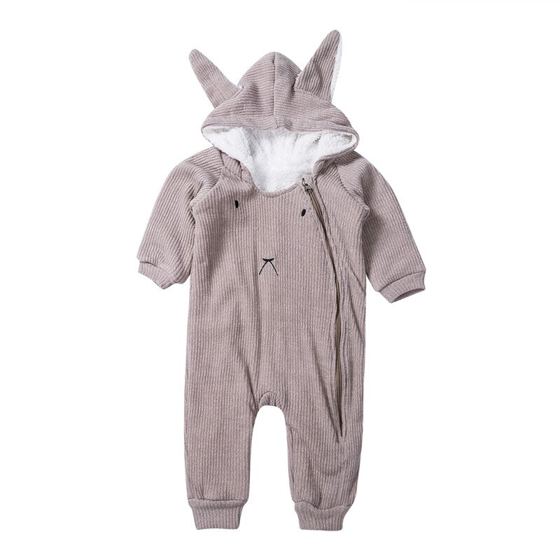 Canis Peuter Baby Jongens Meisjes Konijnenoren Hooded Romper Jumpsuit Outfits Set Voor Baby Kids 0-24M