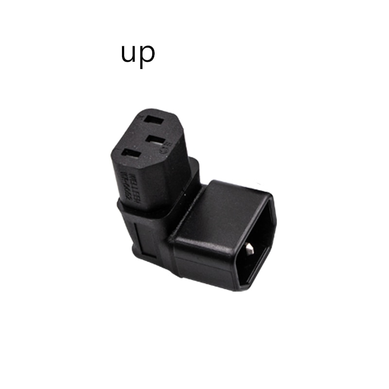 10a iec 320 c14 to c13 rätvinkliga nätadapter iec 3 polig hane till hona 90 graders down up vinkel 3 stift omvandlare för tv: Upp