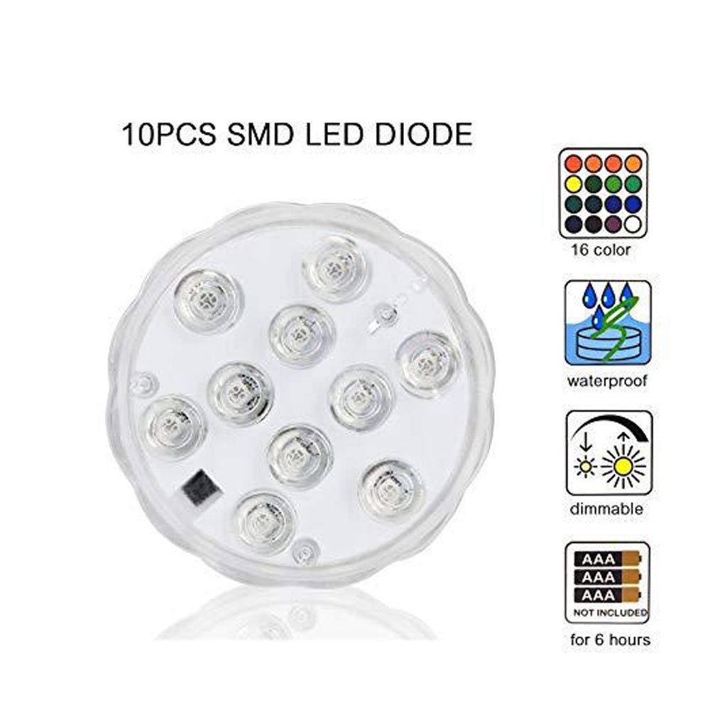4/6/10 stk led undervandslys rgb dyklampe fjernbetjening udendørs  ip68 vandtætte havepool festlampe levende lys