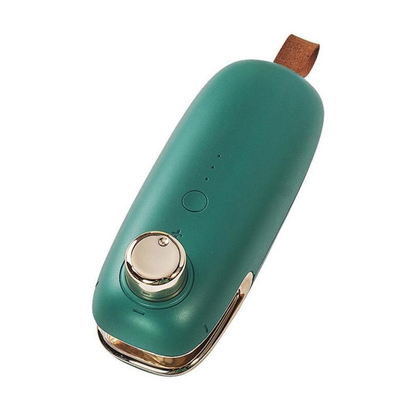 Usb uppladdningsbar bärbar värmeförseglingsmaskin för hemmet keramisk impuls vakuumpåse förseglingslock för packning av plastpåsklämmor: Grön