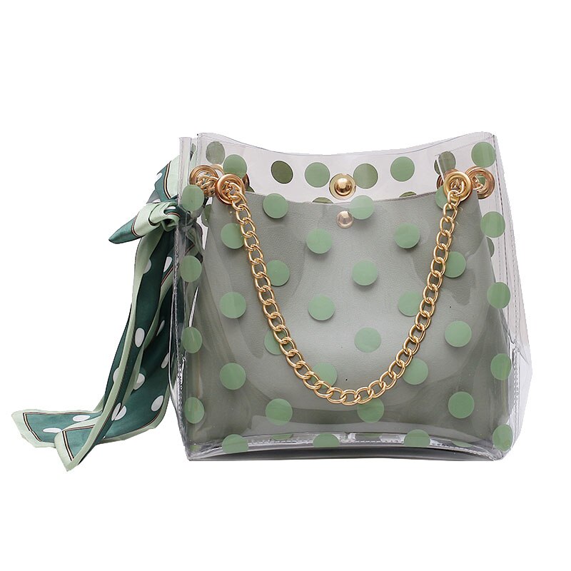 Fita arco transparente saco de geléia 2020 verão nova alta qualidade pvc designer bolsa de viagem corrente ombro saco do mensageiro das mulheres