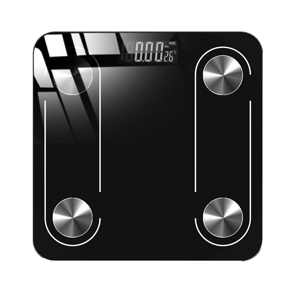 Smart USB Charging Bluetooth Scale Body Fat Water Scale Muscle Mass BMI Weighing for Kitchen Measuring Accessories: Black