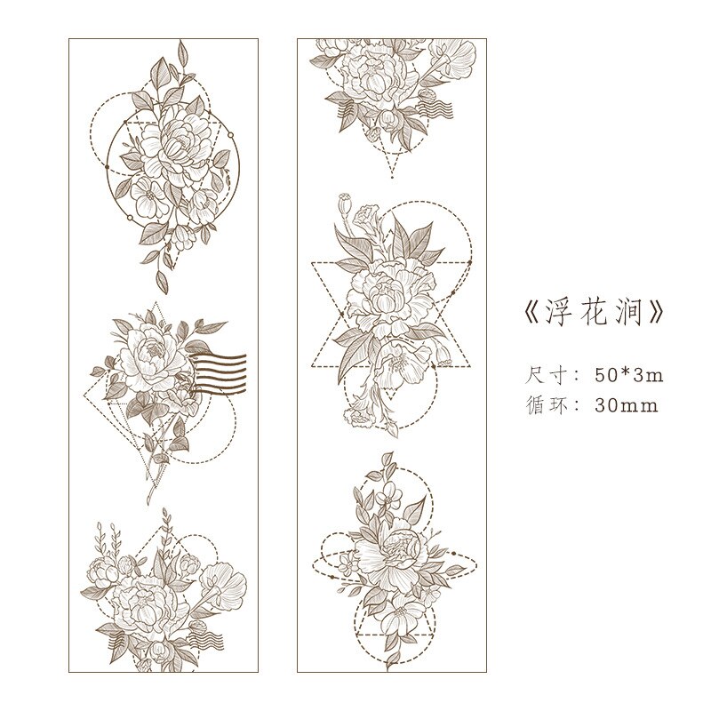 Cinta decorativa Vintage Washi Tape para decoración de fiestas, papel de aluminio Retro para manualidades Diy, álbum de recortes, envoltura de , planificador