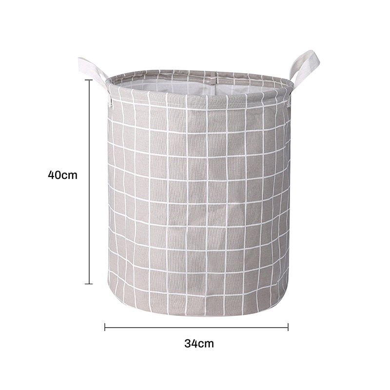 Laundry Organizer Basket Canvas Waterproof Large Capacity Laundry Hamper Dirty Clothes Storage Bag Toy Home Storage Bin 34x40cm