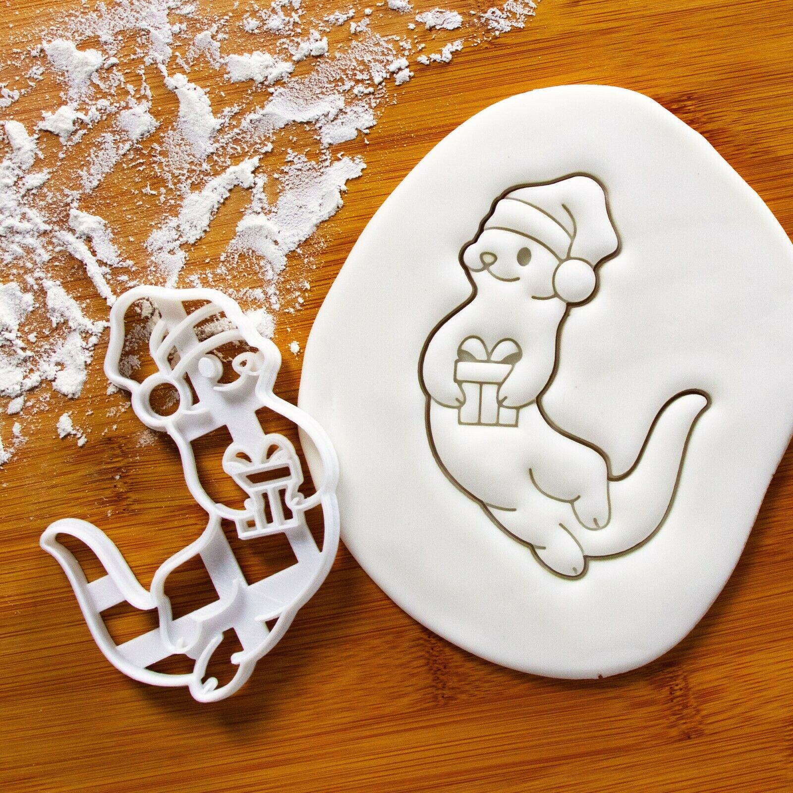 Christms Zee Otter Plastic Cookie Cutter Cake Biscuit Mold, Kerstmis Baking Tool, Dieren Cookie Stempel, Xmas Cutter