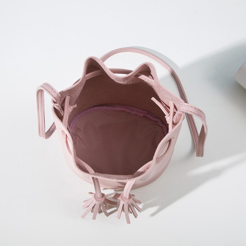 Frauen umhängetasche Allgleiches Einfarbig Vintage Quaste Kordelzug Eimer Schulter Tasche leder umhängetaschen