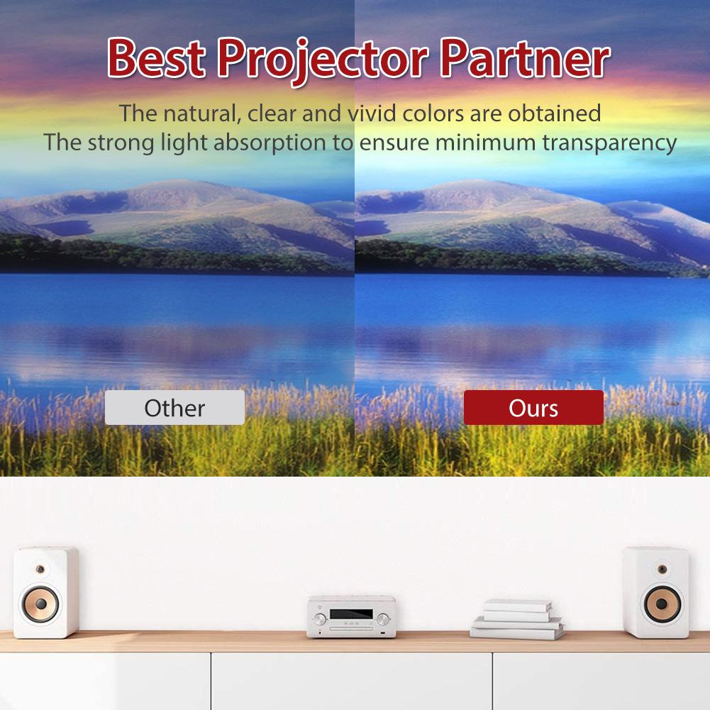 60/72/84/100/120 Inch Projector Screen HD 16:9 White Dacron Diagonal Video Projection Screen Wall Mounted For Home Theater Movie