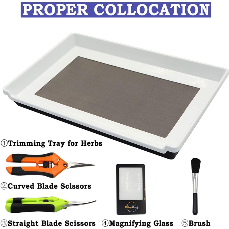 Outdoor Harvest Trim Tray Trimming Bin Set Camping Harvest Collector Grow Trim Tray And Trimming Scissors Set For Buds And Herb
