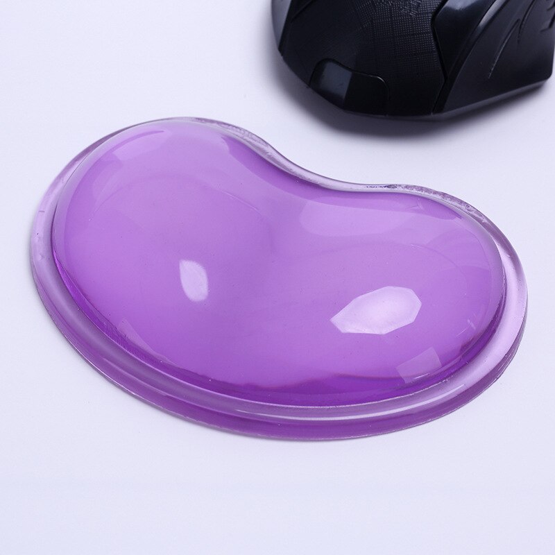 Silicone en forme de coeur poignet Pad ondulé confort Gel main ordinateur souris soutien coussin poignet coussin repose: Purple