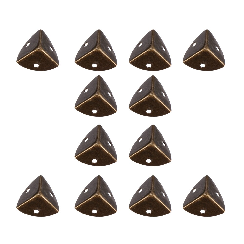 12 Pcs Wooden Box Corner Triangle Guard Antique Jewelry Case Edge Safety Guard: Default Title