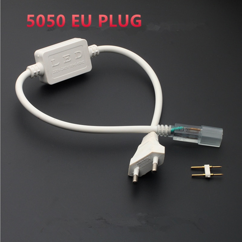 220 V Led Strip Licht EU Adapter Plug Voor Flexibele 5050 Led Lint Licht 1 STKS/PARTIJ