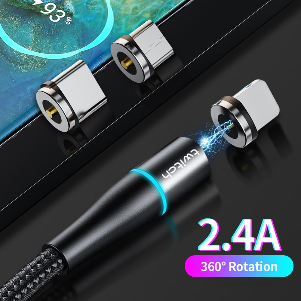 Cabo usb magnético de carregamento rápido, tipo c para carregador de dados e carregador de celular