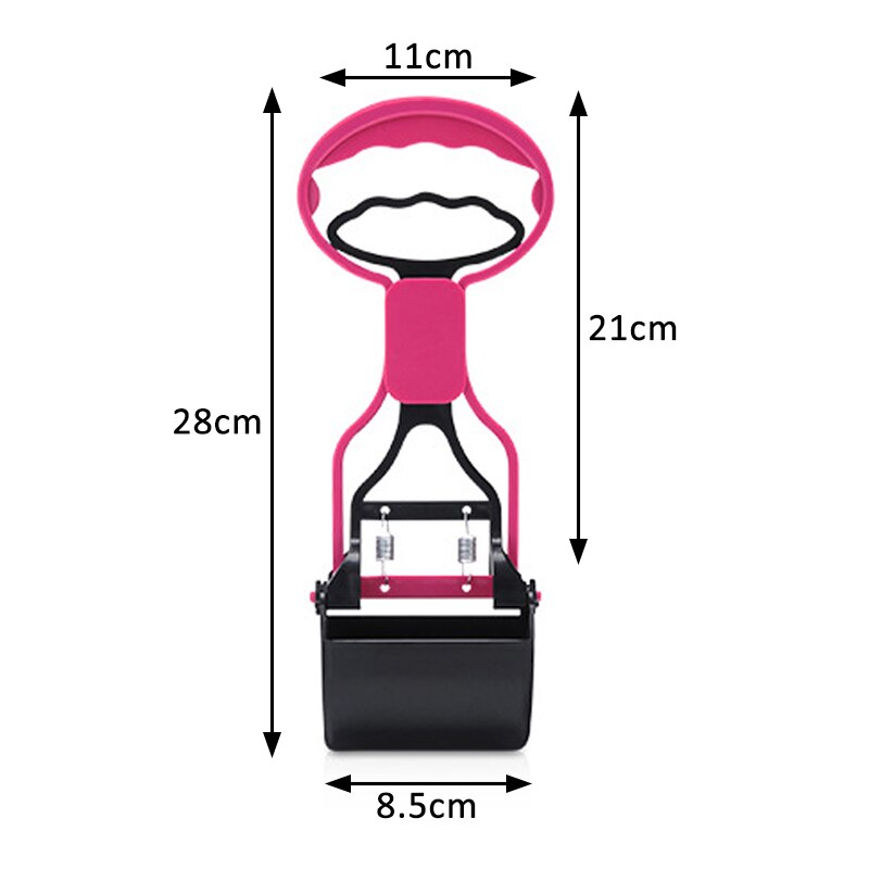 1Pcs Pet Supplies Pet Pooper Clip Poop Scooper Long Handle Durable Yard Cleaning Tool ABS Outdoor Clean Dog Accessories: Pink