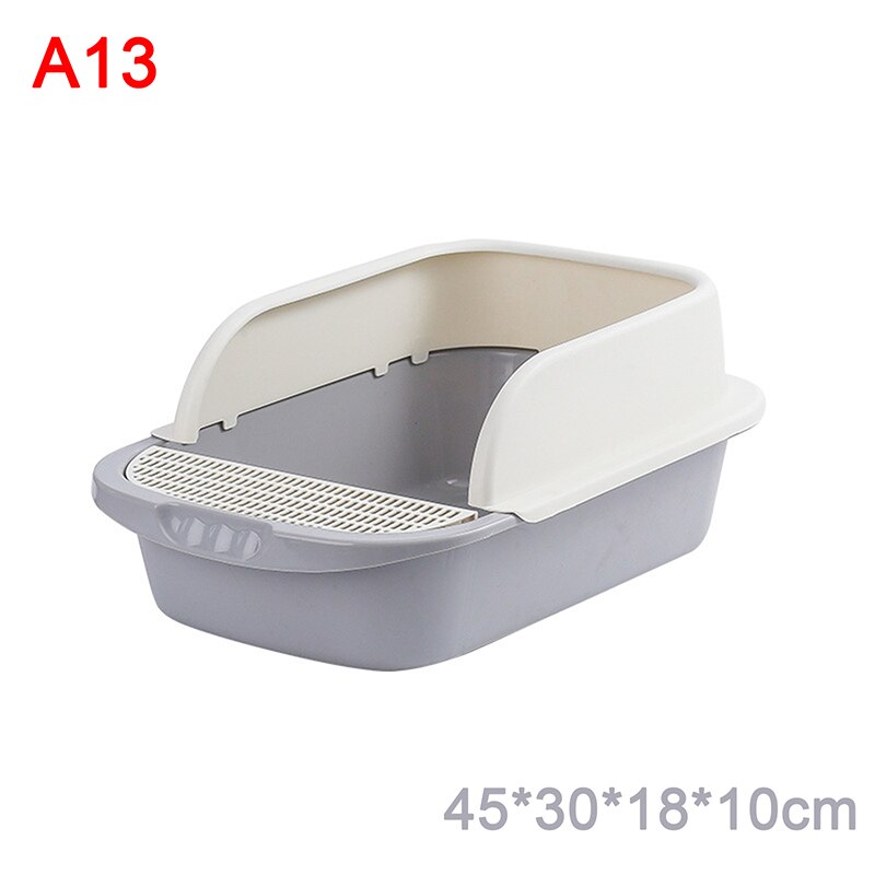 Cat Litter Box Heighten Semi-open Toilets For Pet Clean Sandbox With Free Shovel Cat Pet Supplies: A13