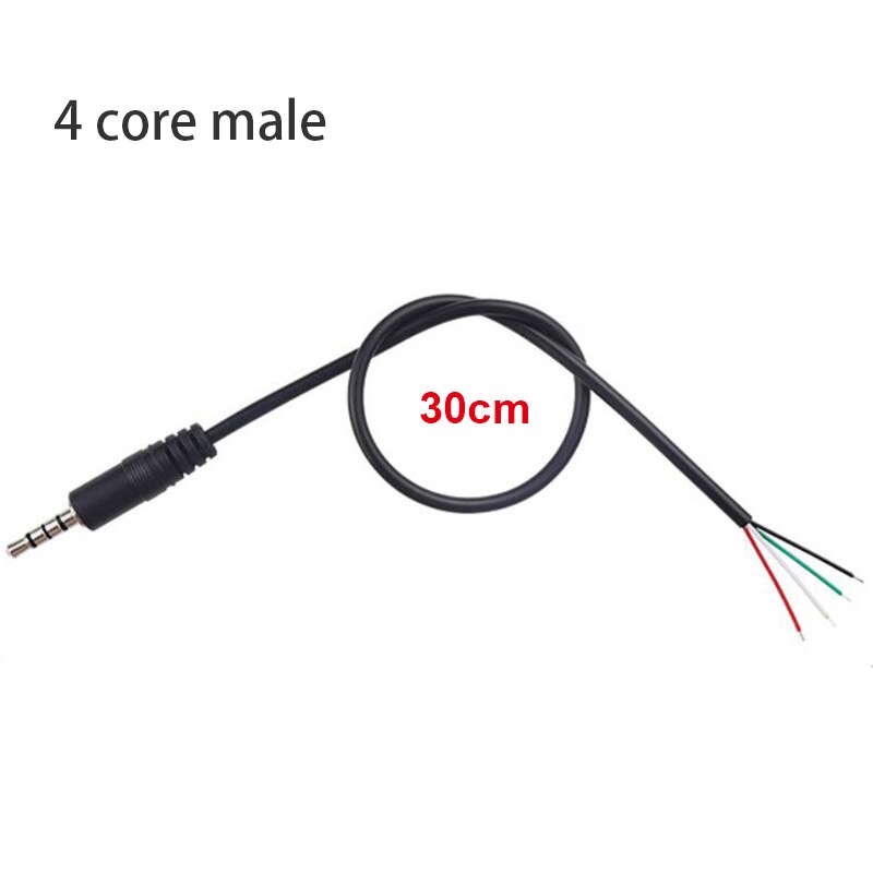 Connecteur Micro USB 2.0 Type C, 5 Types de fils, alimentation électrique, câble d&#39;extension, chargeur mâle vers femelle, ligne de données à 2 broches et 4 broches: 3.5mm male 4core