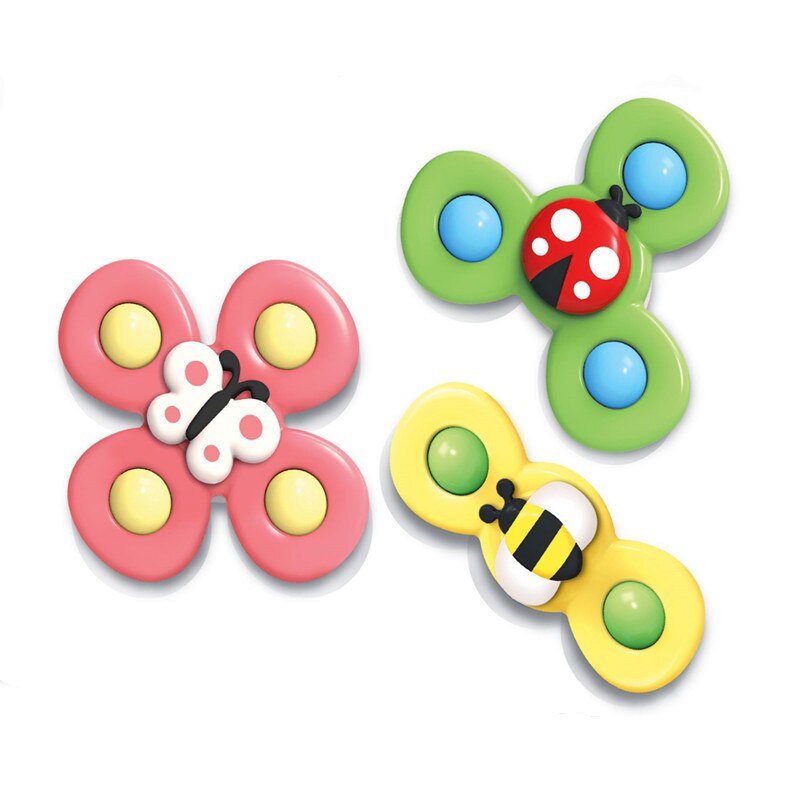 3pcs Cartoon Insect Rotating Rattle Baby Toys For 0-12 Months ABS Fidget Spinner Toys Educational Interactive Toys For Children: 3pcs-ST285