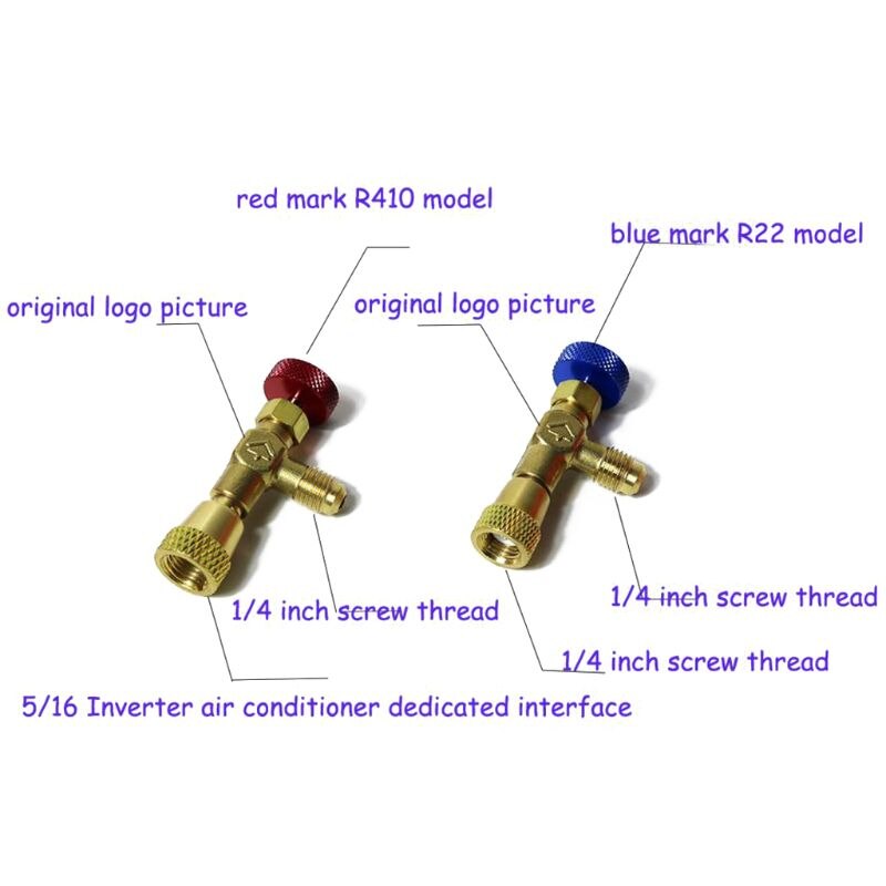 Válvula de seguridad R410A R22 para aire acondicionado, conector de acoplamiento rápido para climatizador, 2 uds.
